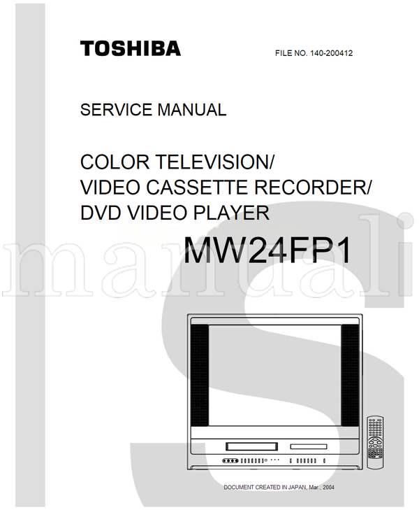 Toshiba MW24FP1 (103 pages) TV/DVD Combo Service Manual
