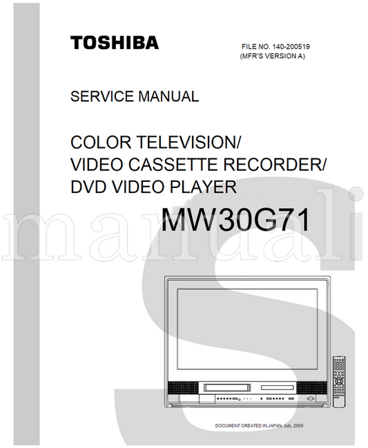 Toshiba MW30G71 (143 pages) TV/DVD Combo Service Manual