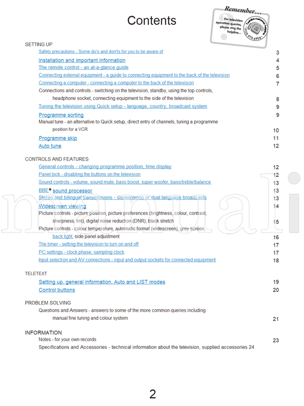Toshiba 32WL46 (24 pages) TV Operating Manual