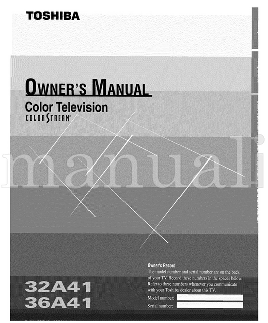 Toshiba STREAM 32A41 (35 pages) TV Operating Manual