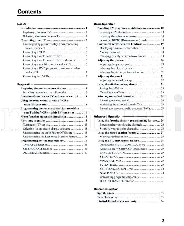 Toshiba STREAM 32A41 (35 pages) TV Operating Manual
