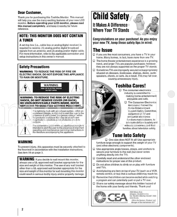 Toshiba STREAM HD 26HLC56 (46 pages) TV Operating Manual