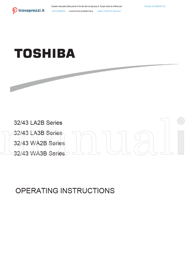 Toshiba WA3B63DG (35 pages) TV Operating Manual