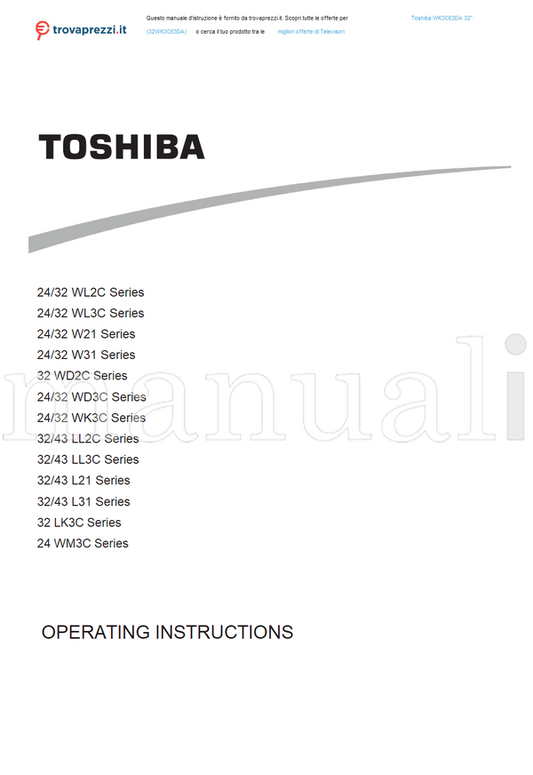 Toshiba WK3C63DA (50 pages) TV Operating Manual