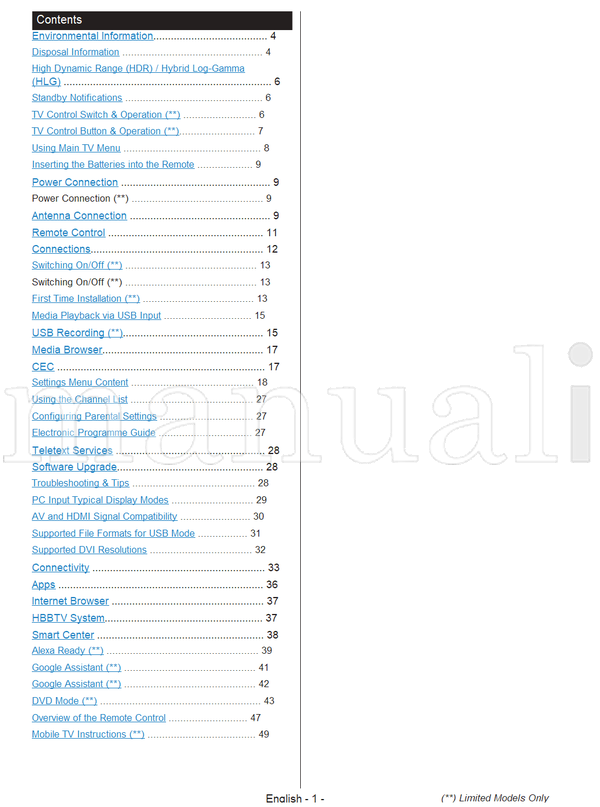 Toshiba WK3C63DA (50 pages) TV Operating Manual