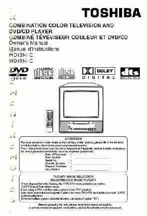 Toshiba DCFN20S DCSB1 MD13N1C TV/DVD Combo Operating Manual