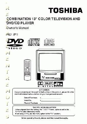 Toshiba MD13M1 TV/DVD Combo Operating Manual