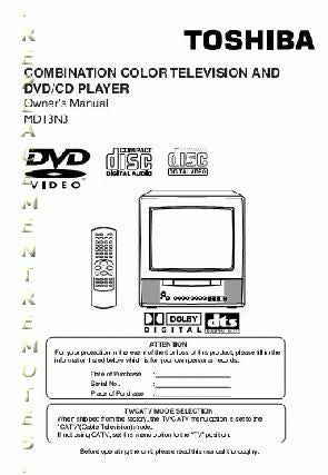 Toshiba DCFN20S DCSB1 MD13N1C TV/DVD Combo Operating Manual