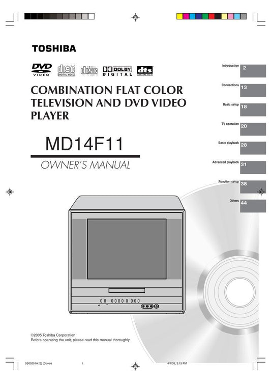 Toshiba DCSB1 MD14F11 TV/DVD Combo Operating Manual