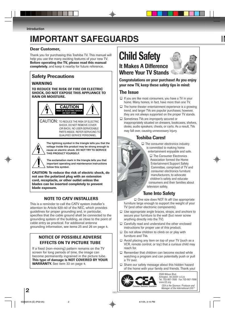 Toshiba DCSB1 MD14F11 TV/DVD Combo Operating Manual