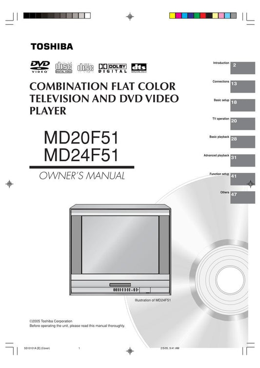 Toshiba DCSB1 MD20F51 MD24F51 TV/DVD Combo Operating Manual