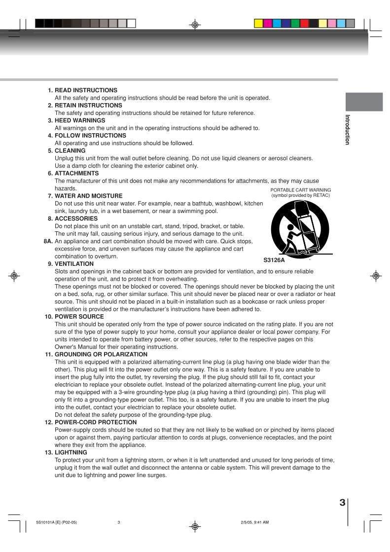 Toshiba DCSB1 MD20F51 MD24F51 TV/DVD Combo Operating Manual