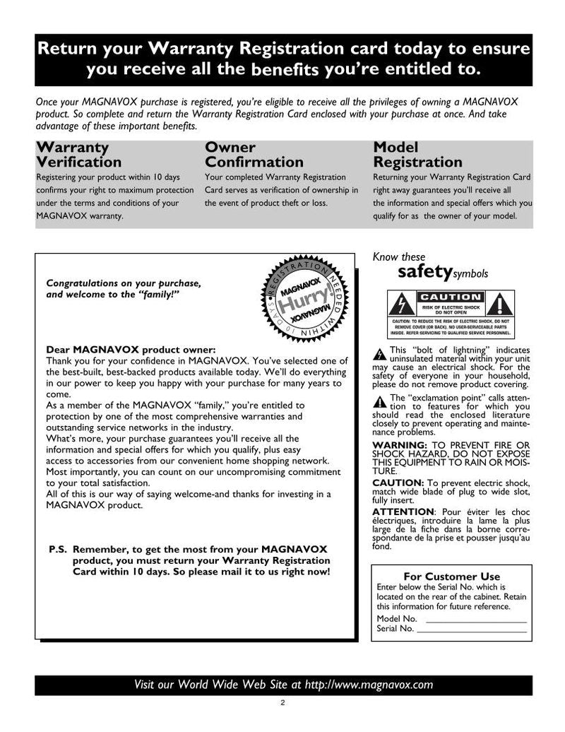 Philips MS3252S MS3652S TV Operating Manual