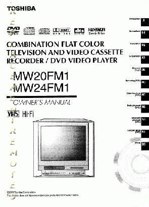 Toshiba MW20FM1 MW24FM1 WCFM2 TV/VCR/DVD Combo Operating Manual