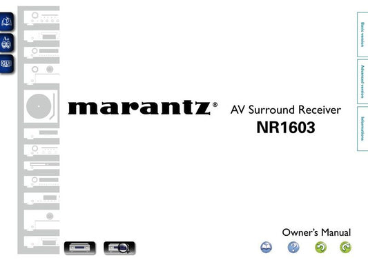 Marantz NR1603 Audio/Video Receiver Operating Manual