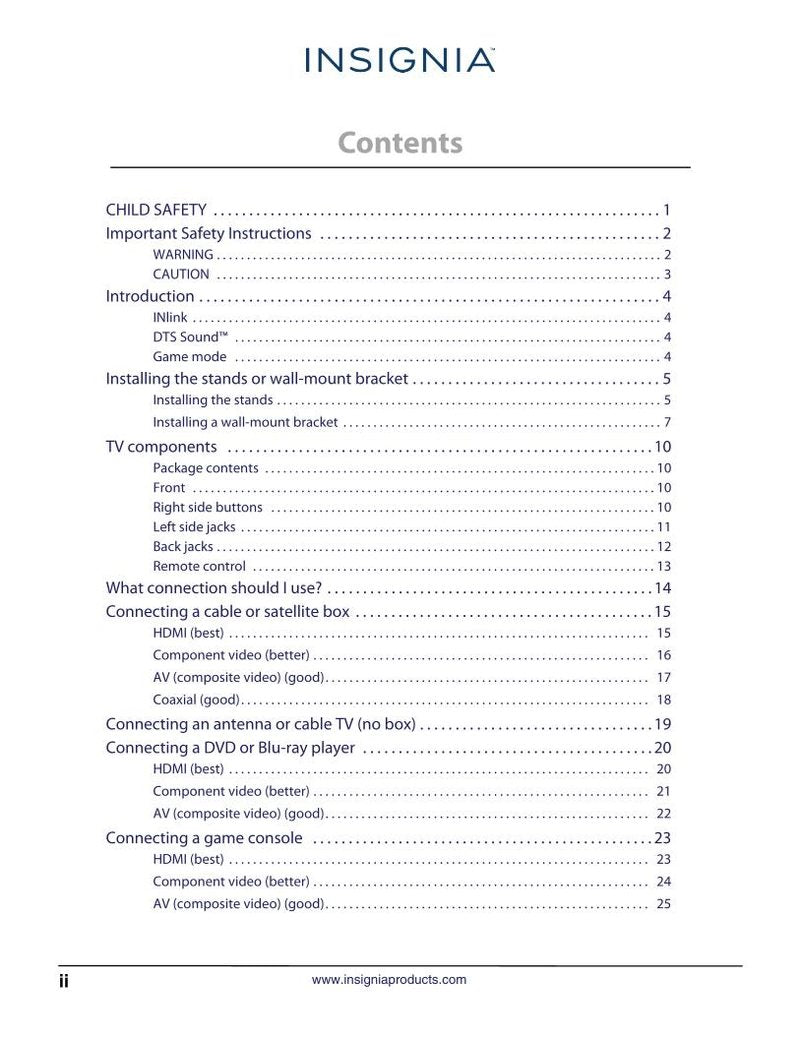 Insignia NS39D220NA16 TV Operating Manual