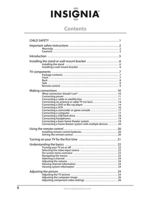 Insignia NS42L780A12 TV Operating Manual