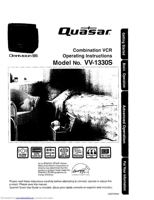 Quasar VV2706 TV/VCR Combo Operating Manual