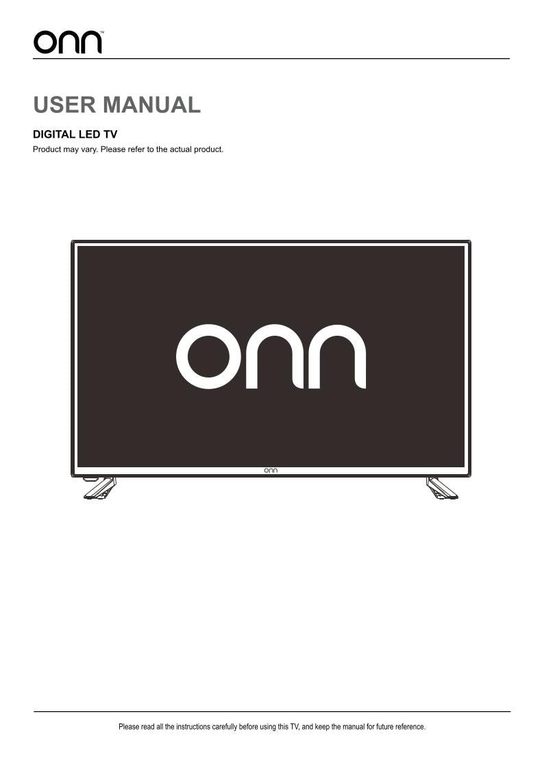 ONN ONA32HB19E03 TV Operating Manual