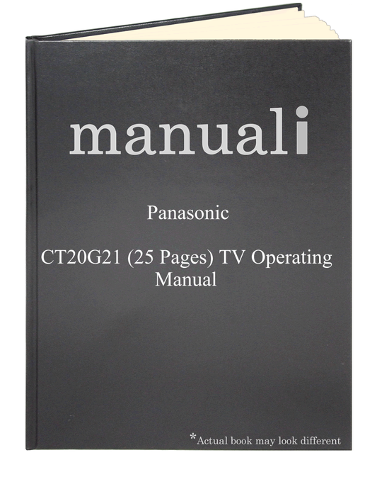 Panasonic CT20G21 (25 pages) TV Operating Manual