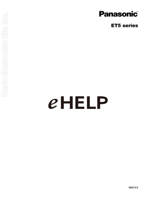 Panasonic TCL55ET5 ET5 Series eHelp TV Operating Manual