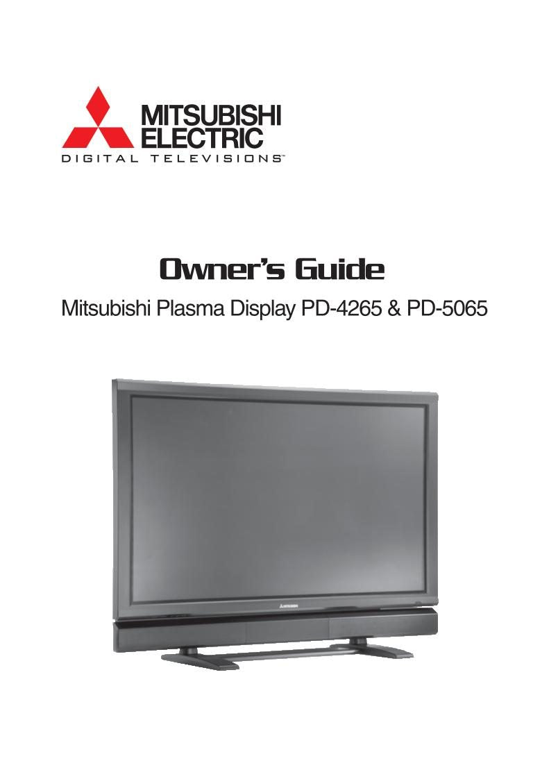 Mitsubishi PD4265 PD5065 TV Operating Manual