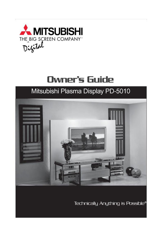 Mitsubishi PD5010 TV Operating Manual