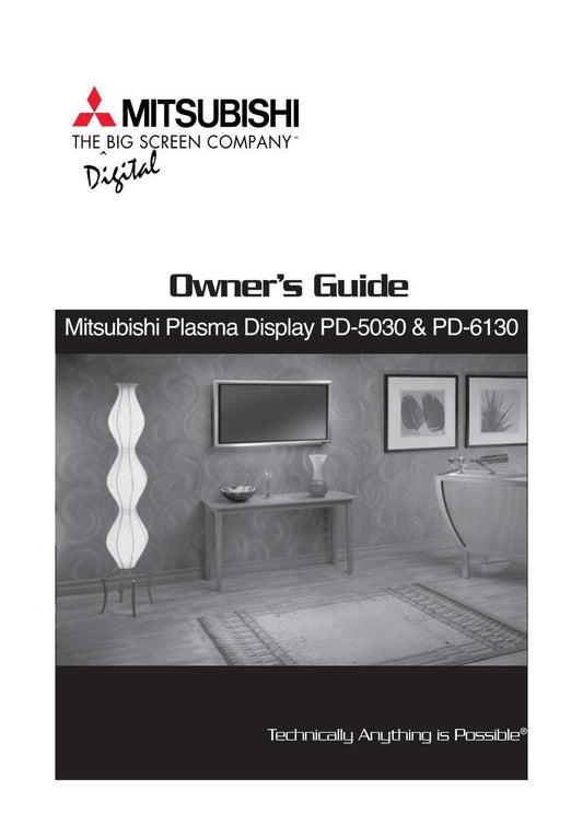 Mitsubishi PD5030 PD6130 TV Operating Manual