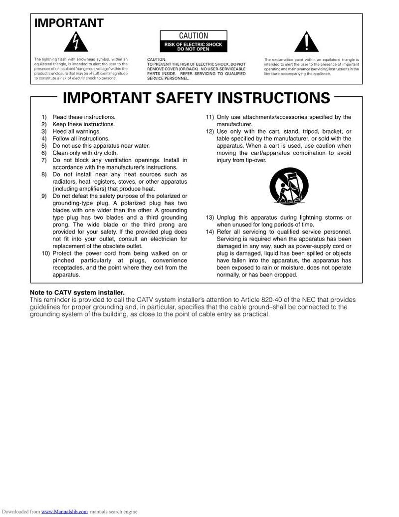 Pioneer PDP5050HD Monitor Operating Manual