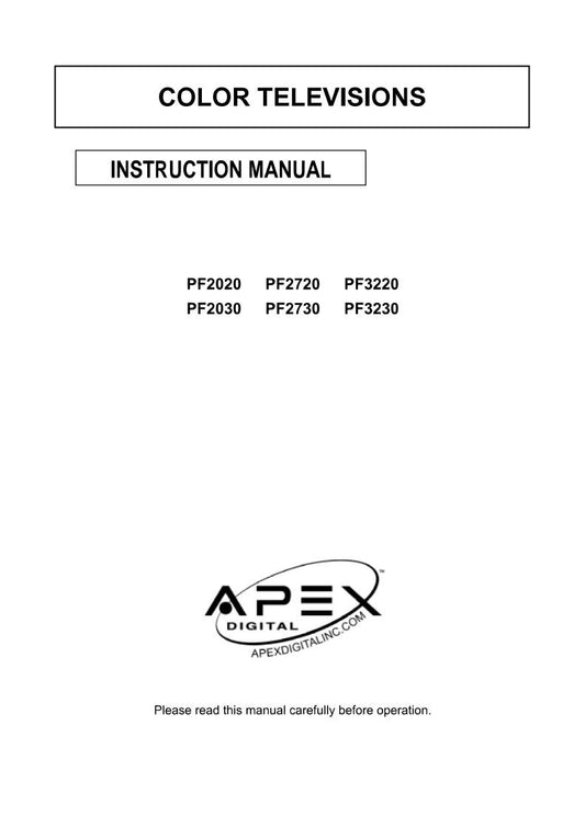 Apex PF2020 TV Operating Manual