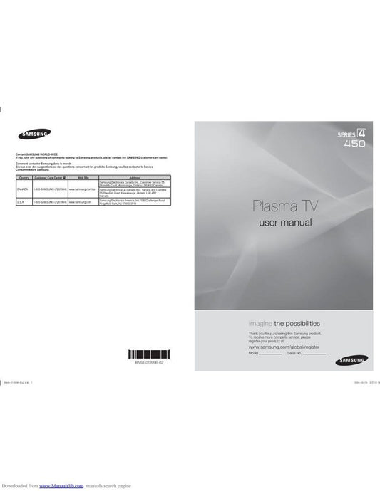 Samsung PN42A450P1DXZA Operating Manual