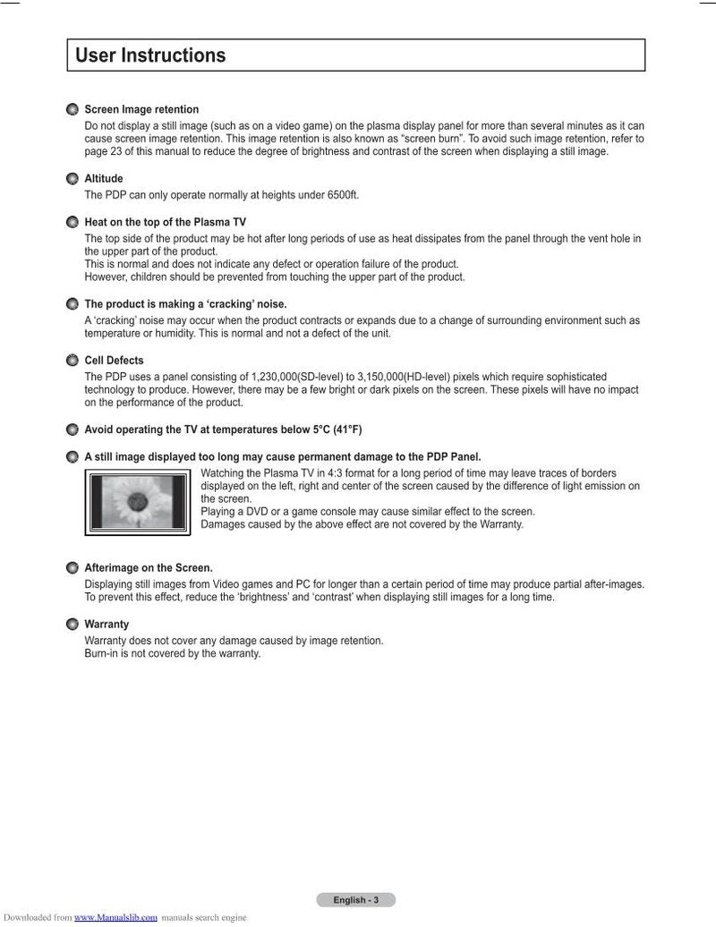 Samsung PN42A450P1DXZA Operating Manual