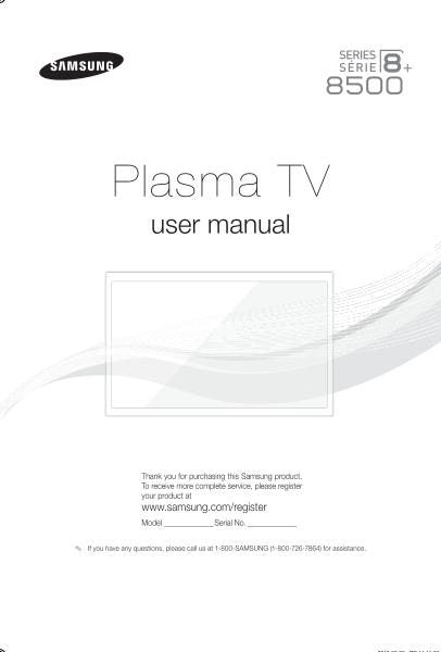 Samsung PN51F8500AFXZA TV Operating Manual