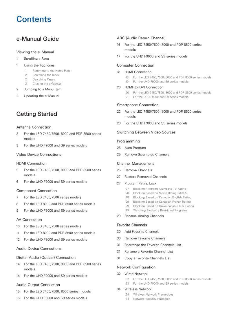 Samsung PN64F8500AFXZA TV Operating Manual