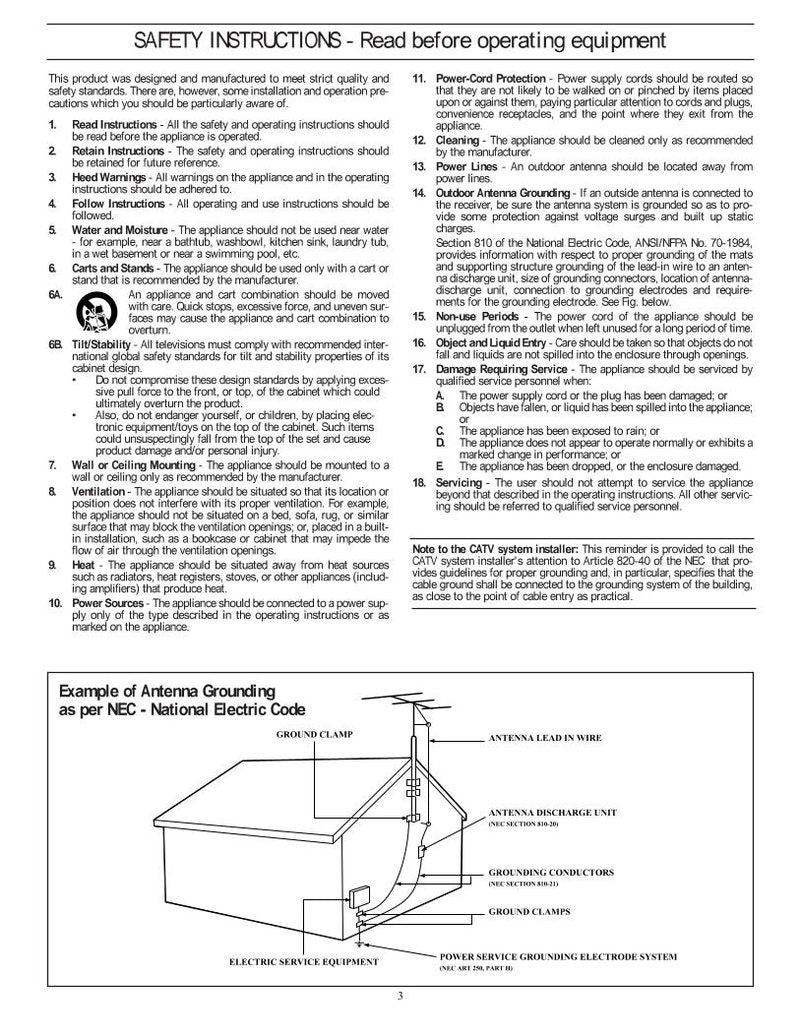 Philips PR1902C PR1903C TV Operating Manual