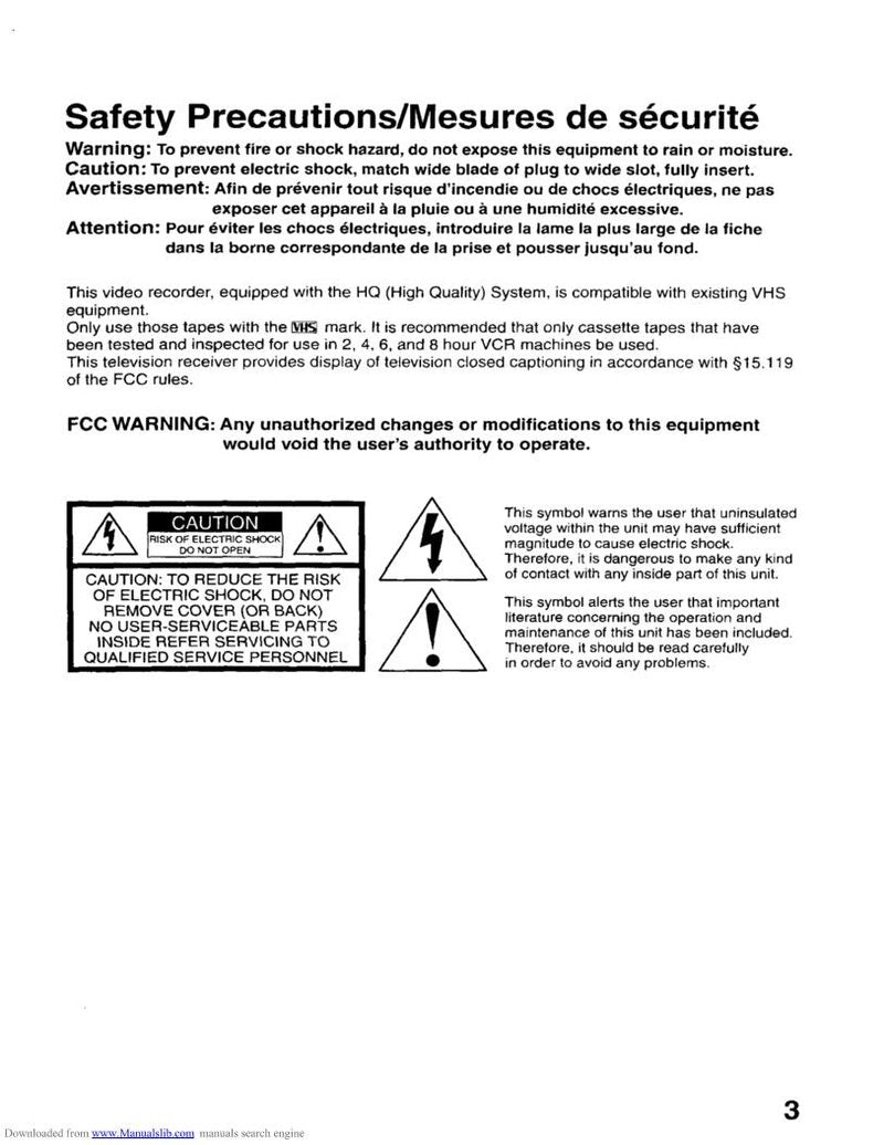 Panasonic PVC2060 PVC2080 TV/VCR Combo Operating Manual