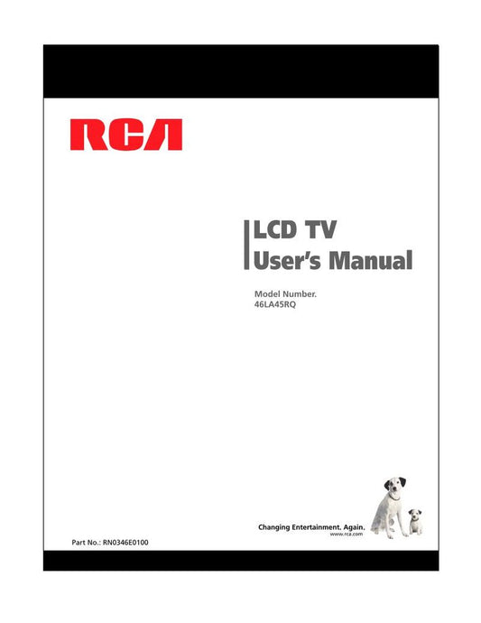 RCA 46LA45RQ TV Operating Manual