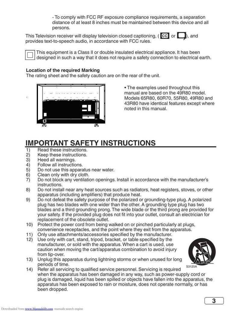 Hitachi 55 R 80 TV Operating Manual