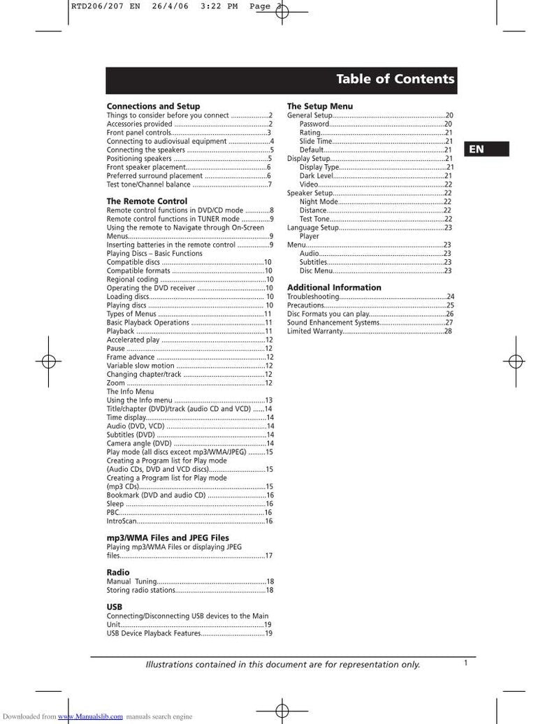 RCA RTD206 Home Theater System Operating Manual