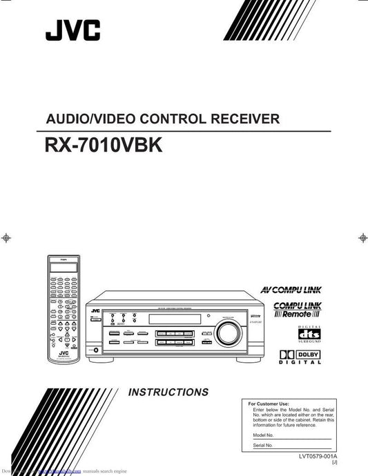 JVC RX701V Audio System Operating Manual