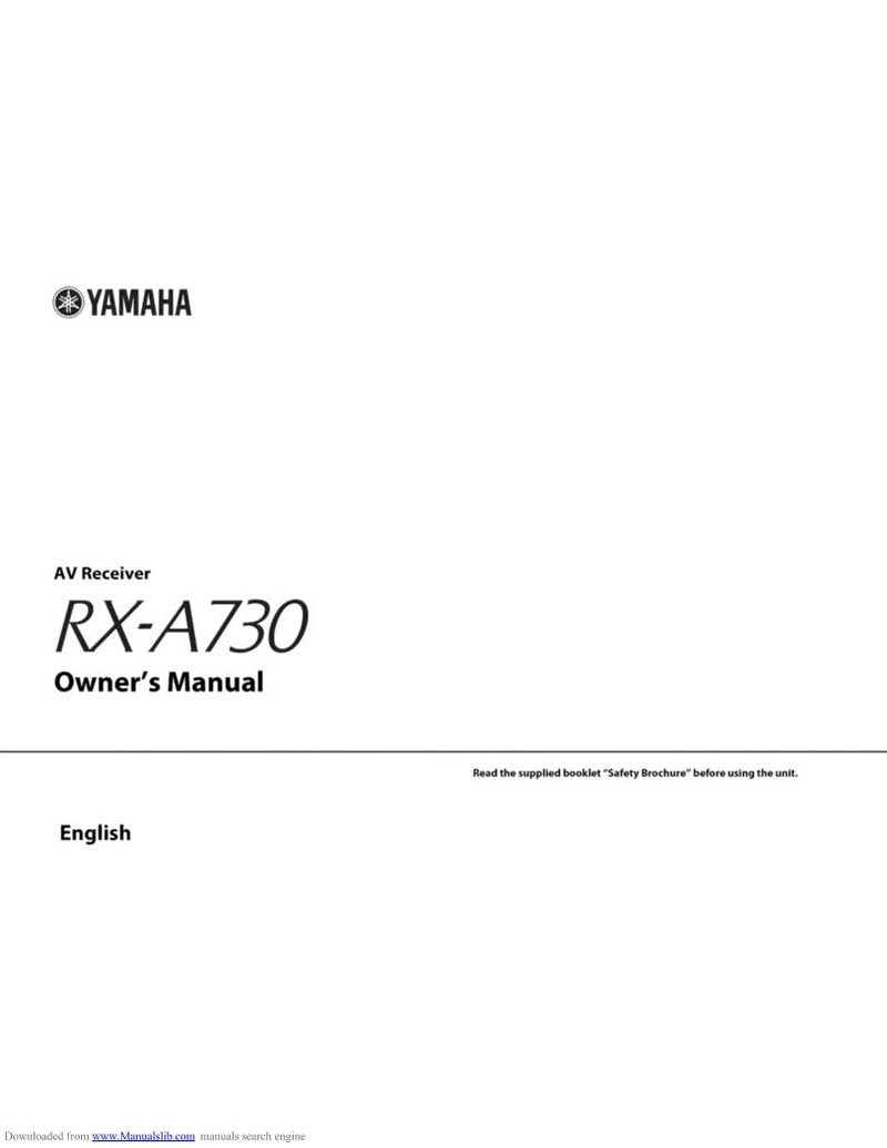 Yamaha RXA730 Audio/Video Receiver Operating Manual