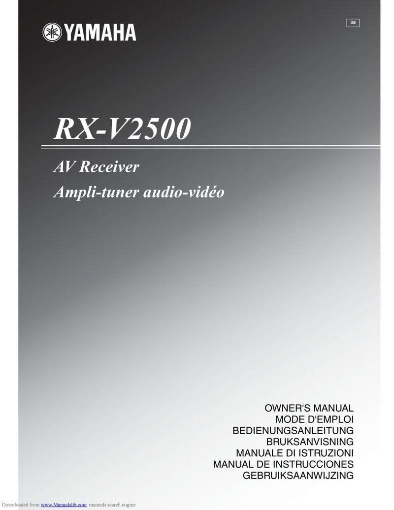 Yamaha RXV2500 Audio/Video Receiver Operating Manual