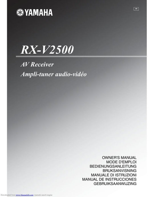 Yamaha RXV2500 Audio/Video Receiver Operating Manual