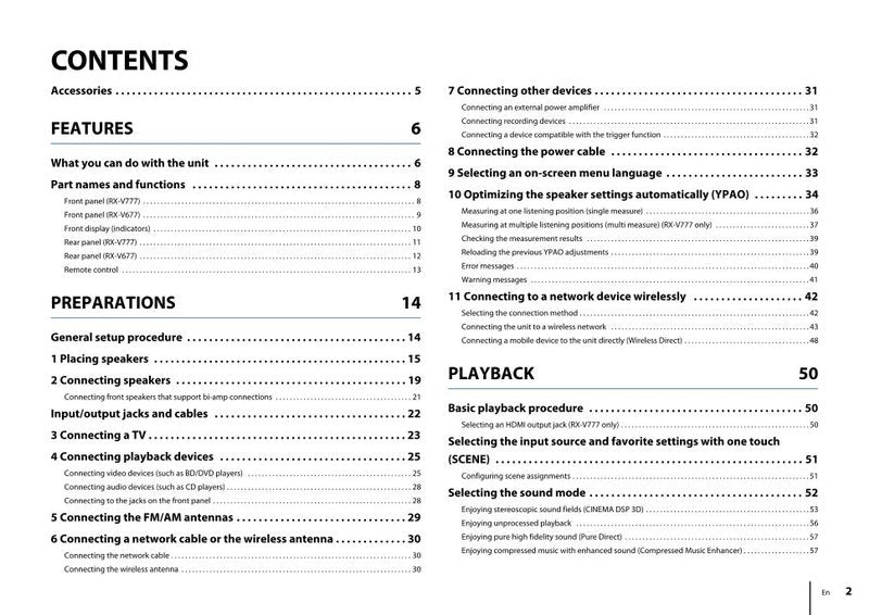 Yamaha RXV677 RXV777 Audio/Video Receiver Operating Manual