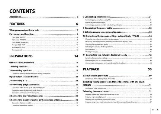 Yamaha RXV677 RXV777 Audio/Video Receiver Operating Manual