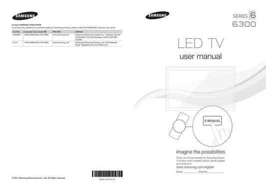 Samsung UN46D6300SF TV Operating Manual