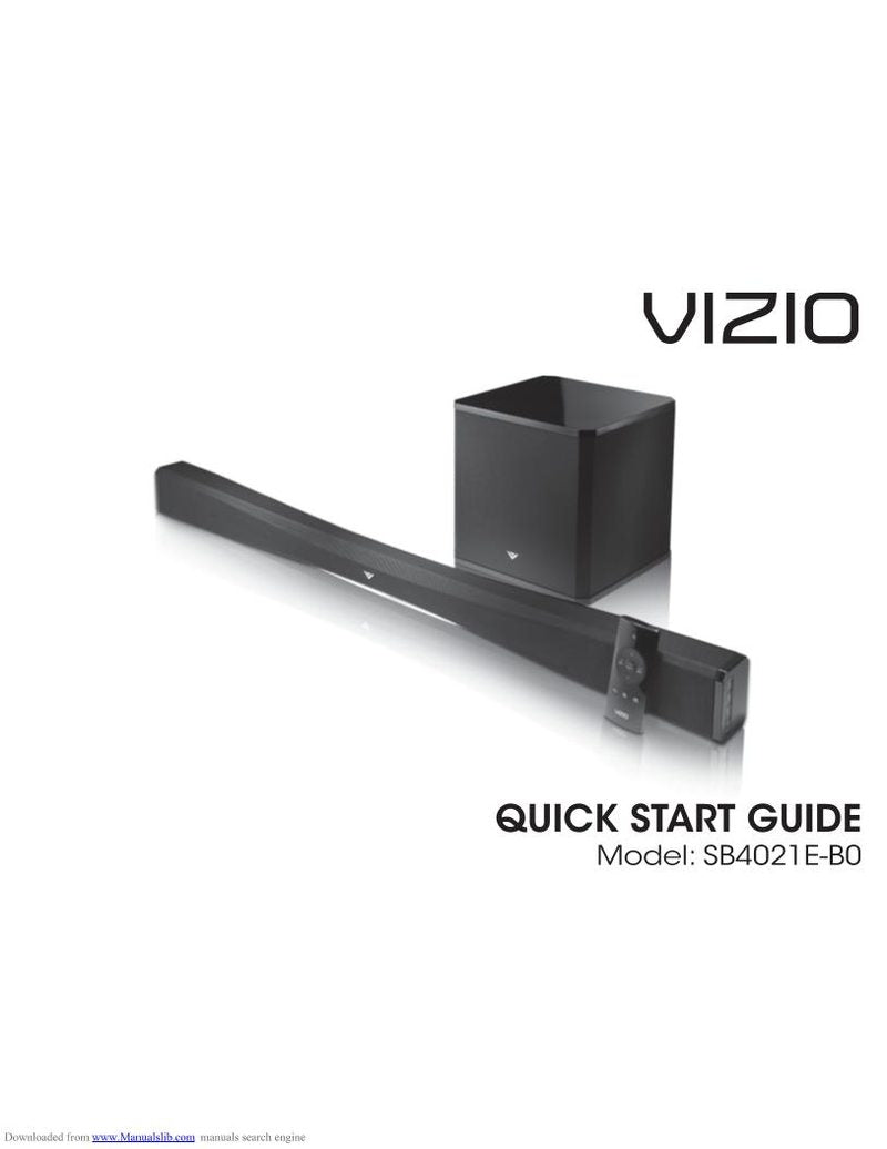 Vizio SB4021EBO Sound Bar System Operating Manual