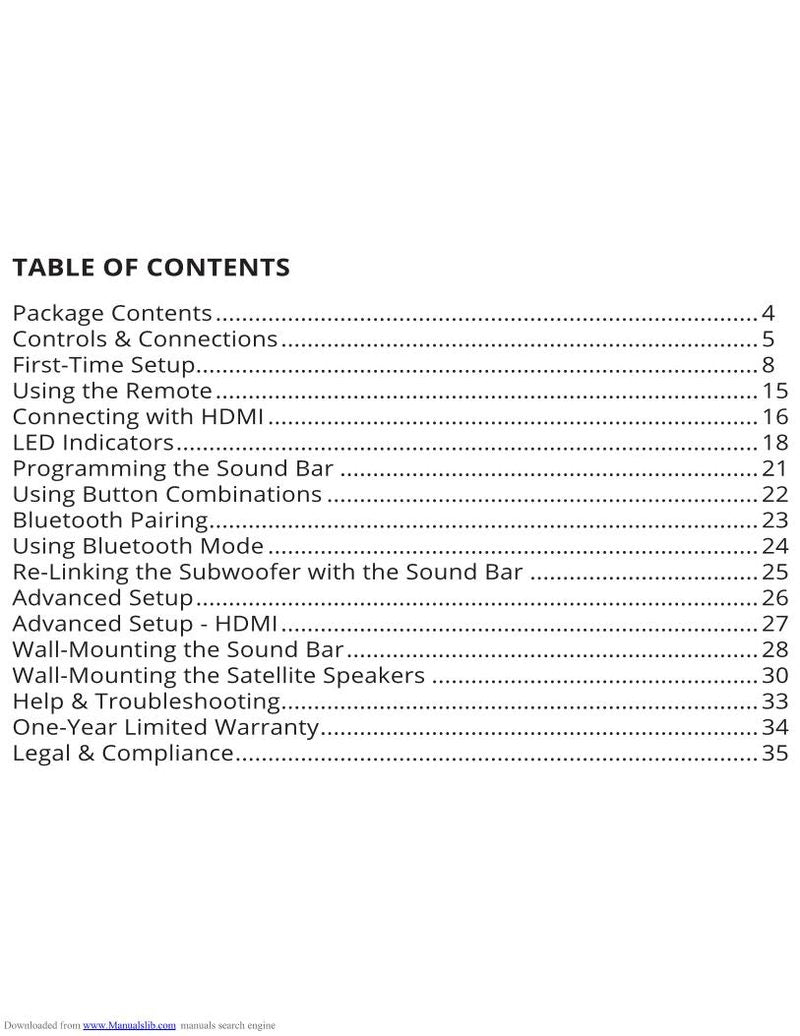 Vizio SB4051C0 Sound Bar System Operating Manual