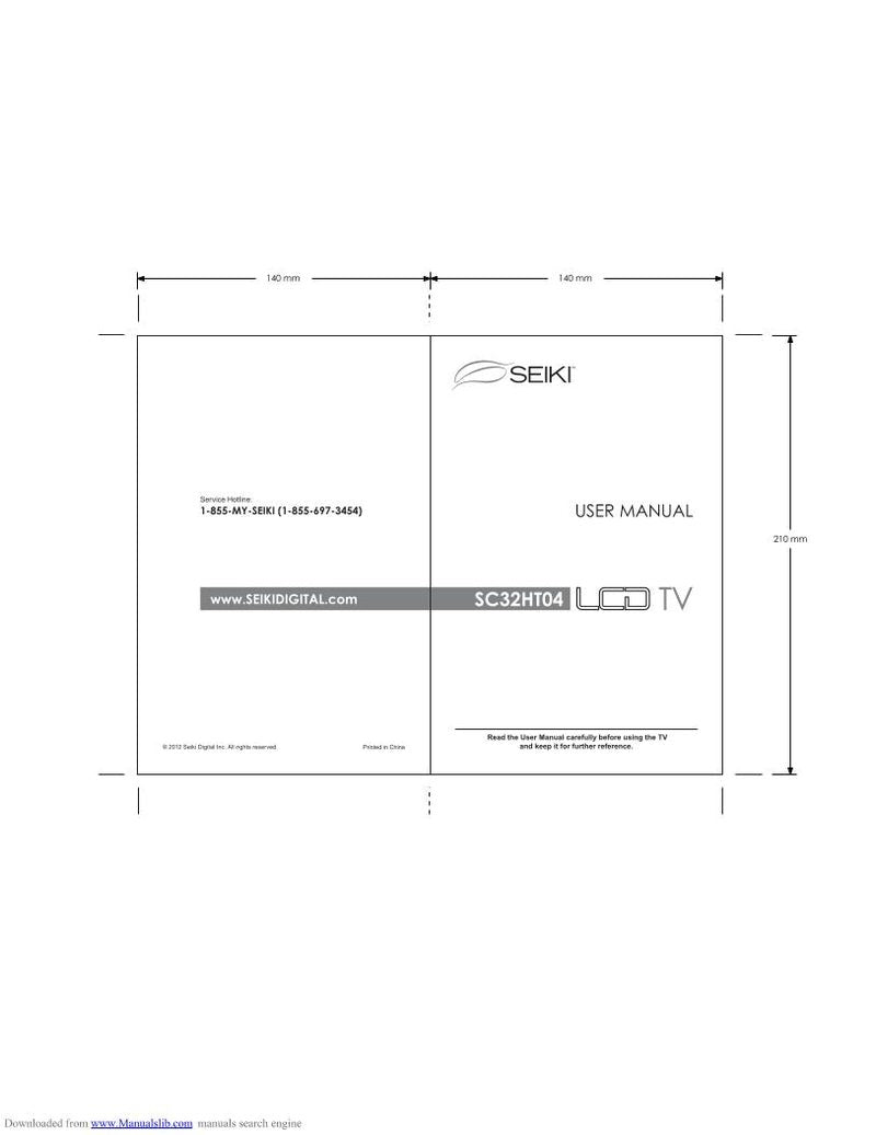 Seiki SC32HT04 TV Operating Manual