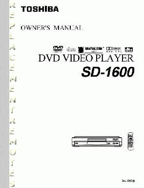 Toshiba SD1600 SER0041 DVD Player Operating Manual